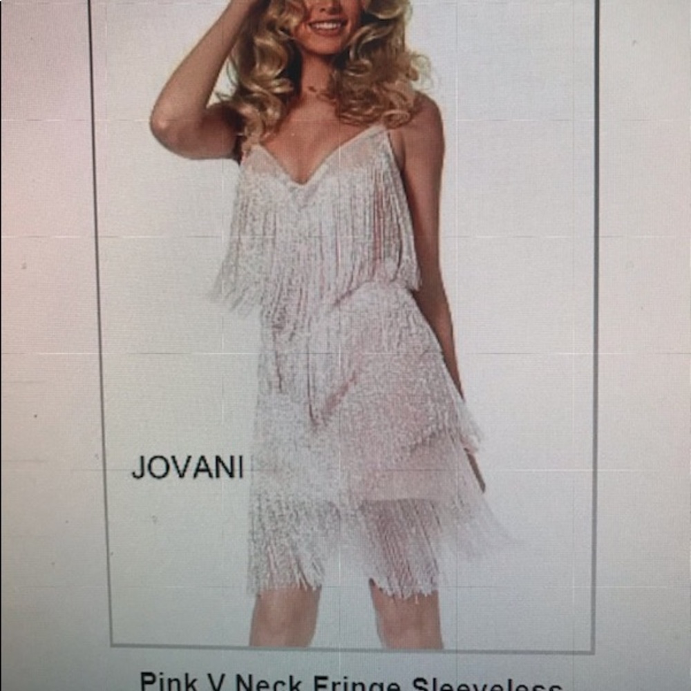 Jovani beaded fringe mini dress